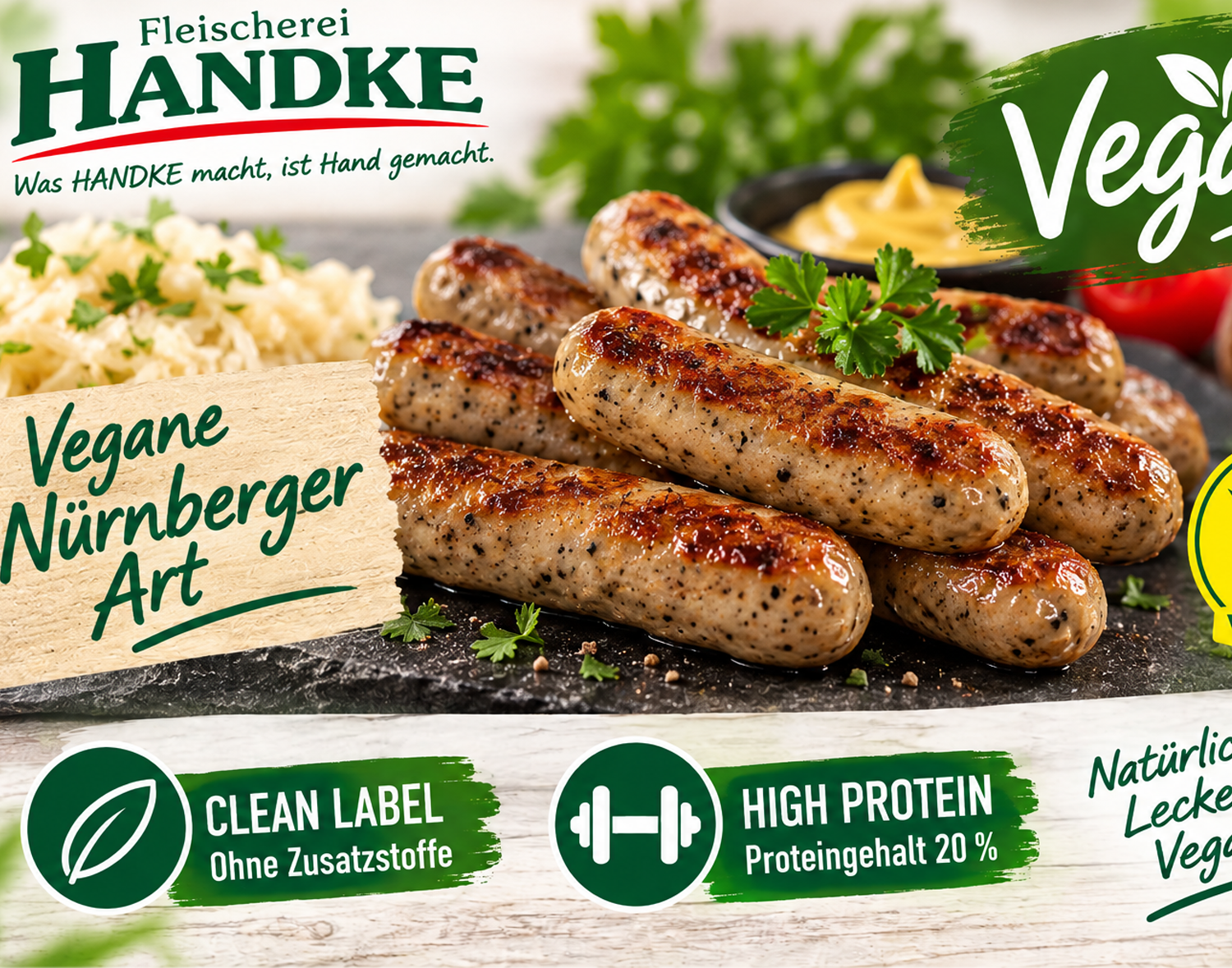 Vegane Bratwürstchen Nürnberger Art