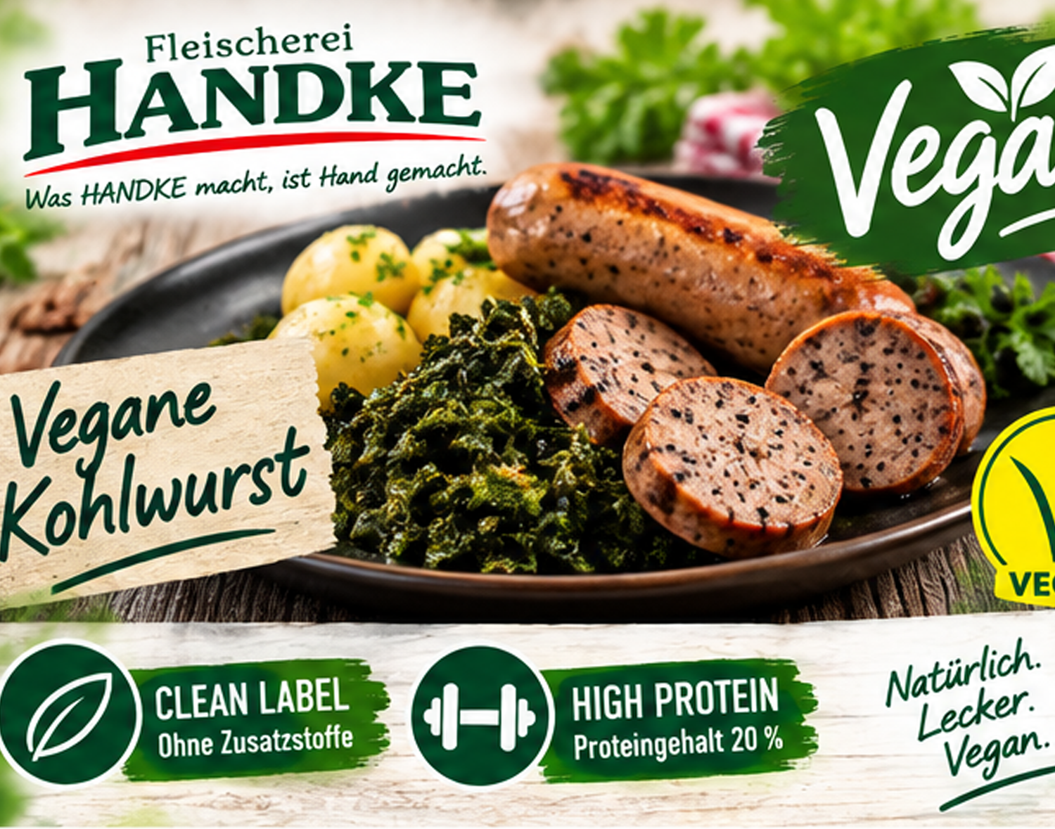 Vegane Kohlwurst, geräuchert